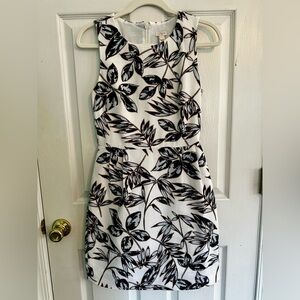 J Crew Black and White Floral Sheath Dress